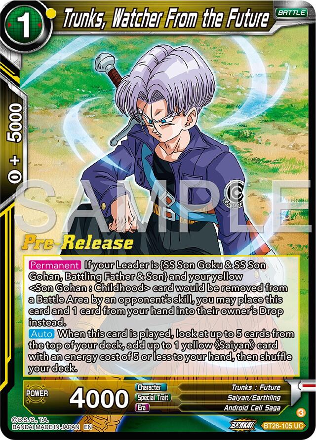 Trunks, Watcher From the Future (BT26-105) [Ultimate Advent Prerelease Promos] | Mindsight Gaming