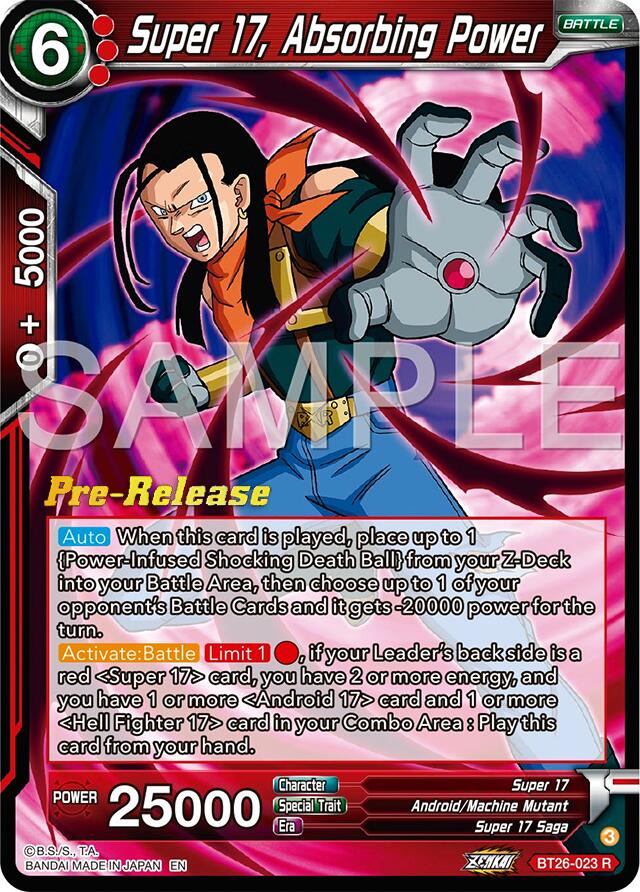 Super 17, Absorbing Power (BT26-023) [Ultimate Advent Prerelease Promos] | Mindsight Gaming