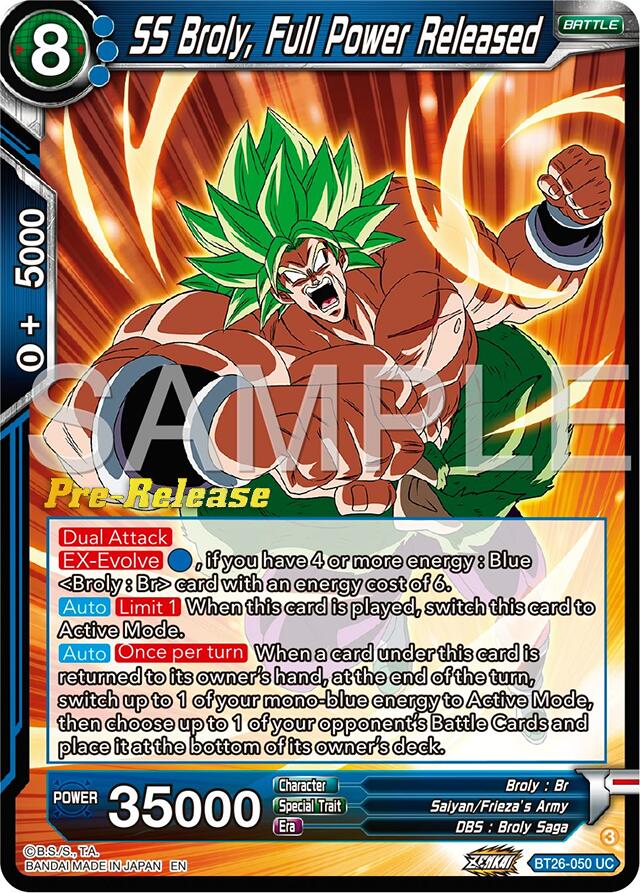 SS Broly, Full Power Released (BT26-050) [Ultimate Advent Prerelease Promos] | Mindsight Gaming