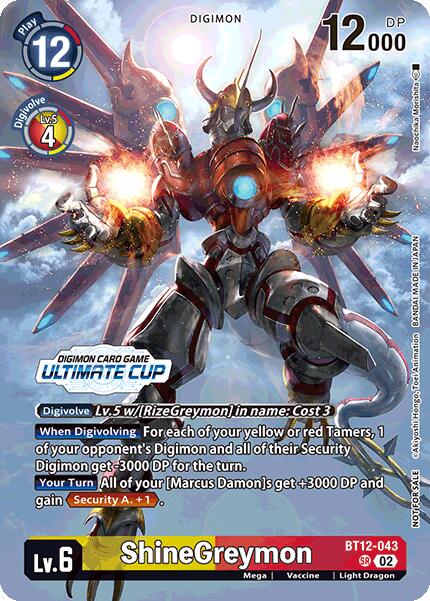 ShineGreymon [BT12-043] (Ultimate Cup 2024) [Across Time] | Mindsight Gaming