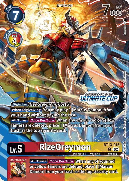 RizeGreymon [BT13-015] (Ultimate Cup 2024) [Versus Royal Knights Booster] | Mindsight Gaming