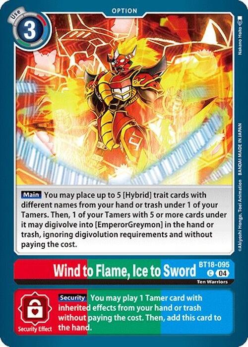 Wind to Flame, Ice to Sword [BT18-095] [Release Special Booster 2.0] | Mindsight Gaming