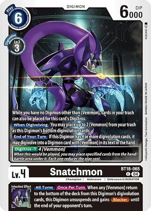 Snatchmon [BT18-065] [Release Special Booster 2.0] | Mindsight Gaming