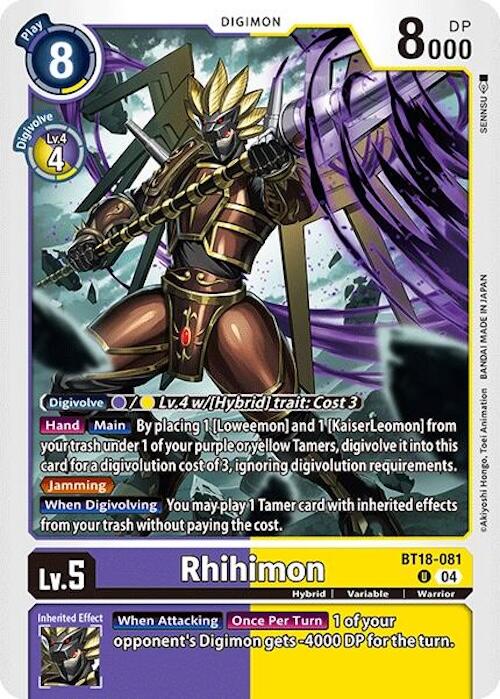 Rhihimon [BT18-081] [Release Special Booster 2.0] | Mindsight Gaming