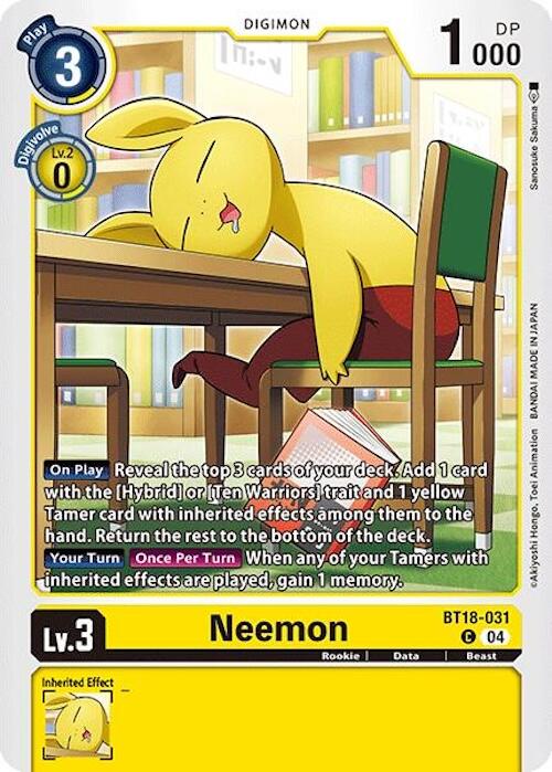 Neemon [BT18-031] [Release Special Booster 2.0] | Mindsight Gaming