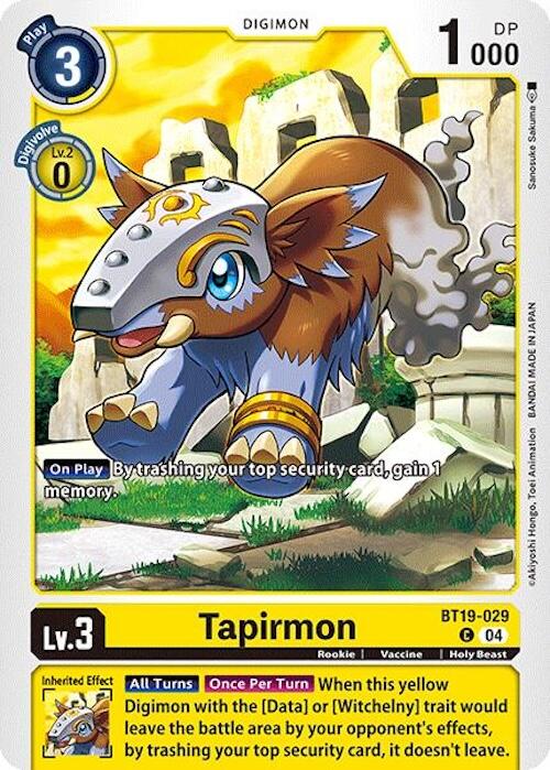 Tapirmon [BT19-029] [Release Special Booster 2.0] | Mindsight Gaming