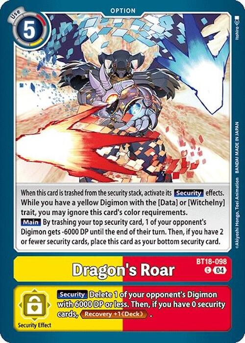 Dragon's Roar [BT18-098] [Release Special Booster 2.0] | Mindsight Gaming