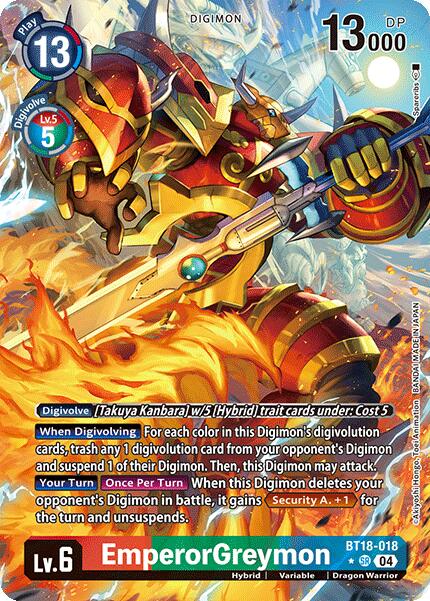 EmperorGreymon [BT18-018] (Alternate Art) [Release Special Booster 2.0] | Mindsight Gaming