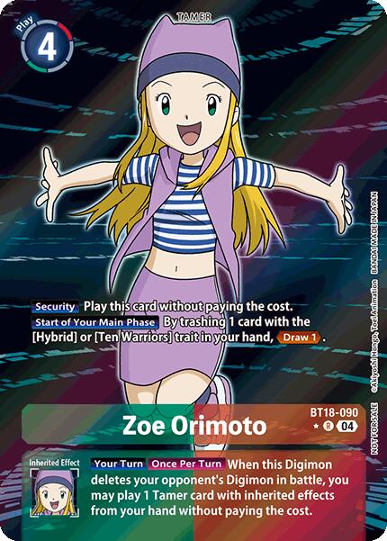 Zoe Orimoto [BT18-090] (Release Special Booster 2.0: Box Promotion Pack) [Release Special Booster 2.0] | Mindsight Gaming