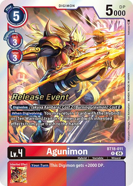 Agunimon [BT18-011] [Release Special Booster 2.0 Pre-Release Cards] | Mindsight Gaming