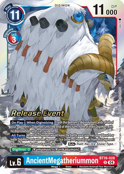 AncientMegatheriummon [BT18-028] [Release Special Booster 2.0 Pre-Release Cards] | Mindsight Gaming