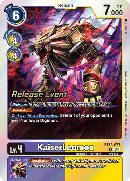 KaiserLeomon [BT18-077] [Release Special Booster 2.0 Pre-Release Cards] | Mindsight Gaming