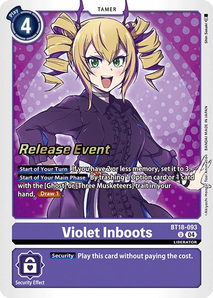 Violet Inboots [BT18-093] [Release Special Booster 2.0 Pre-Release Cards] | Mindsight Gaming