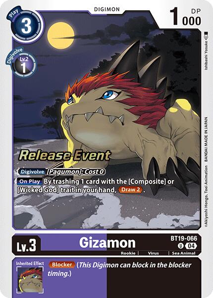 Gizamon [BT19-066] [Release Special Booster 2.0 Pre-Release Cards] | Mindsight Gaming