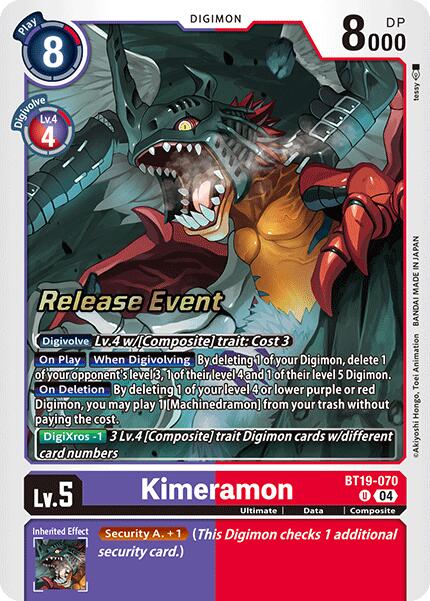 Kimeramon [BT19-070] [Release Special Booster 2.0 Pre-Release Cards] | Mindsight Gaming