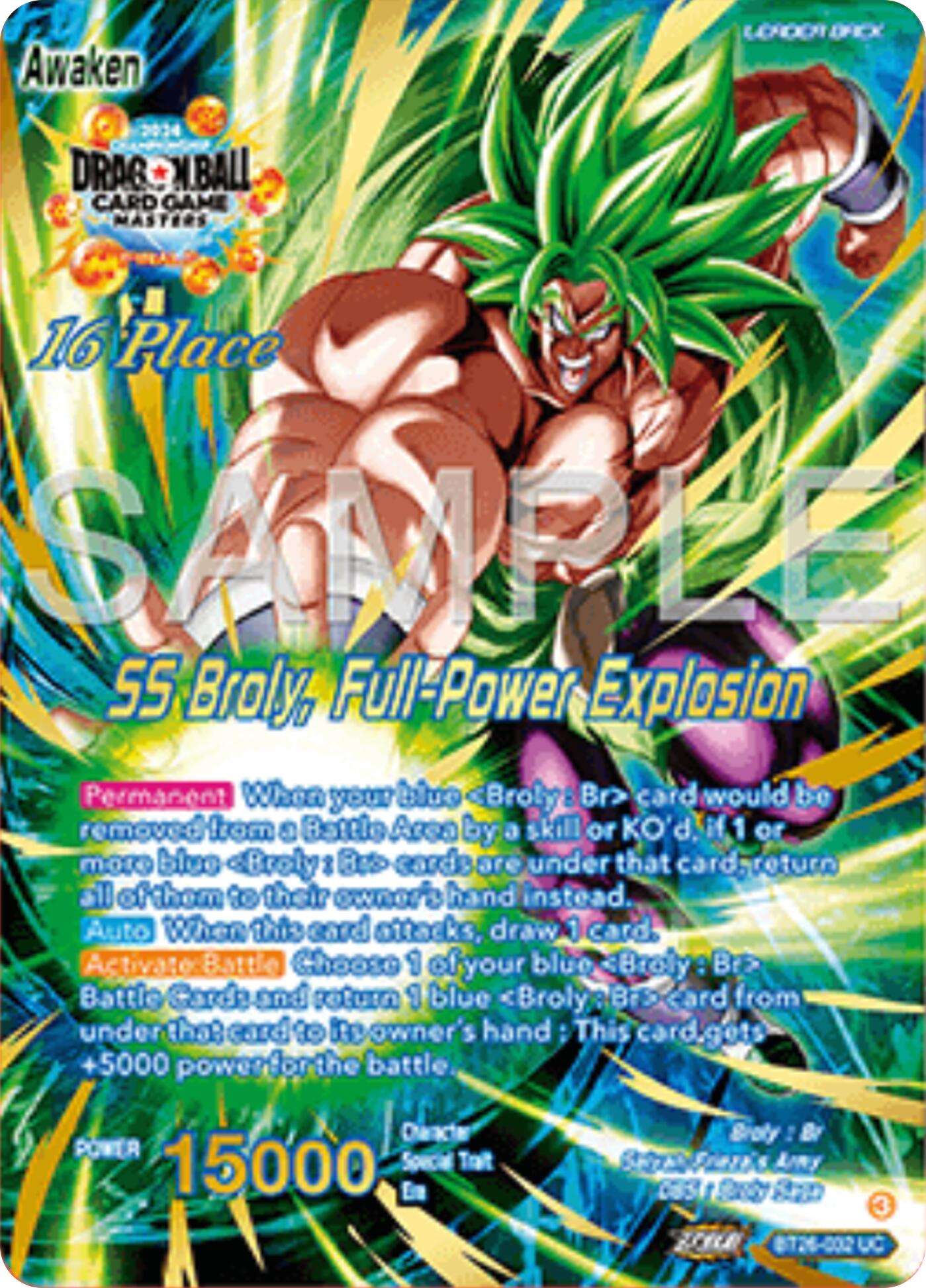 Broly // SS Broly, Full-Power Explosion (Top 16) (BT26-032) [Ultimate Advent Prerelease Promos] | Mindsight Gaming