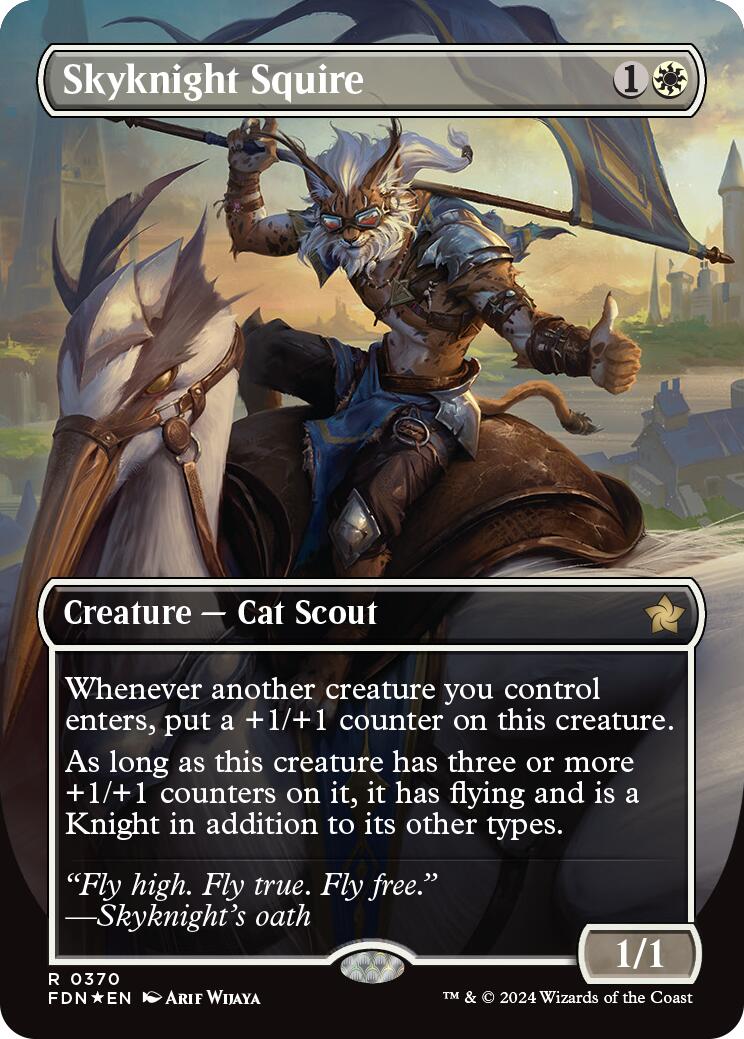 Skyknight Squire (Borderless) (Mana Foil) [Foundations] | Mindsight Gaming