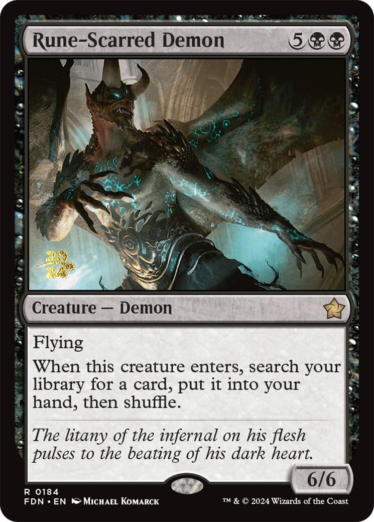 Rune-Scarred Demon [Foundations Prerelease Promos] | Mindsight Gaming