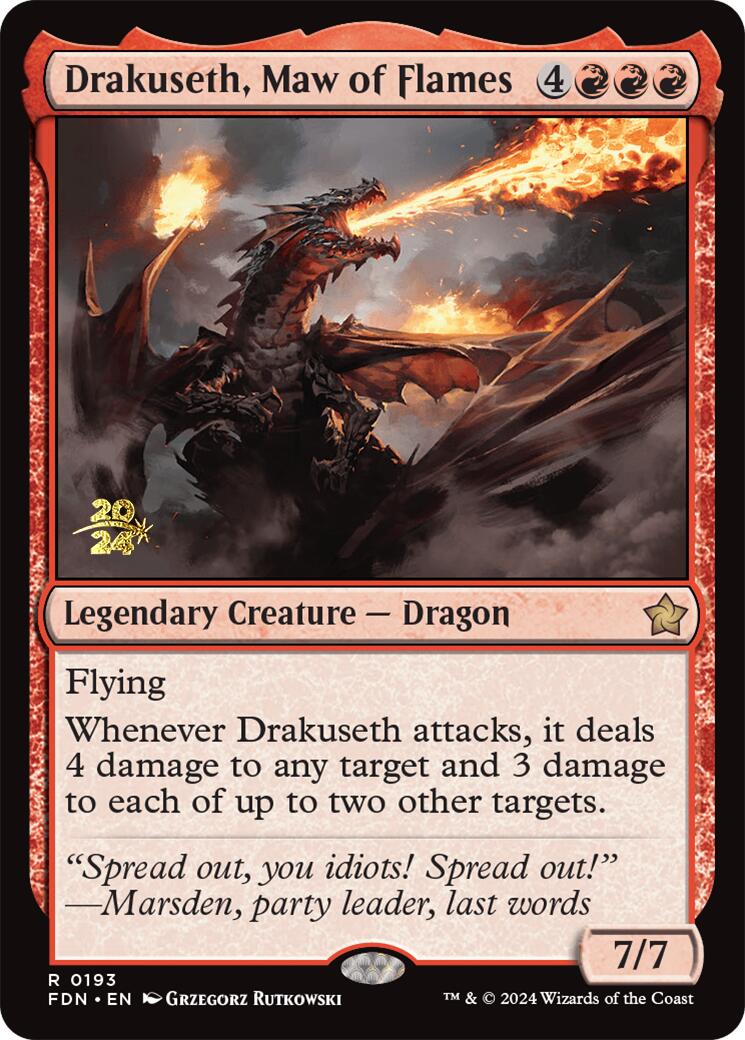 Drakuseth, Maw of Flames [Foundations Prerelease Promos] | Mindsight Gaming