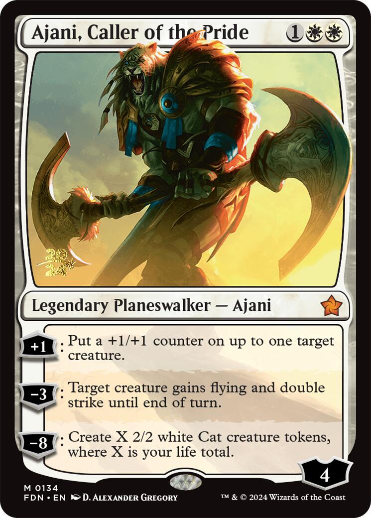 Ajani, Caller of the Pride [Foundations Prerelease Promos] | Mindsight Gaming