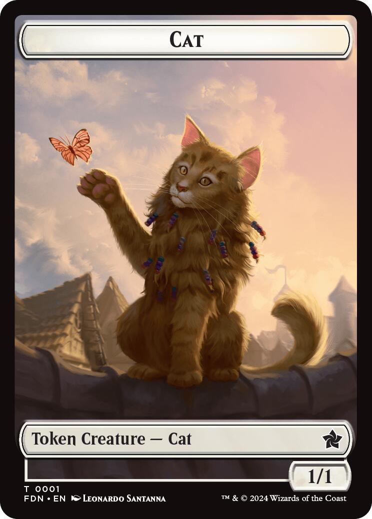 Spirit // Cat (0001) Doubled-Sided Token [Foundations Tokens] | Mindsight Gaming