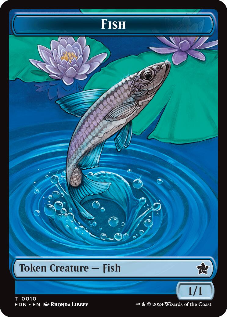 Faerie // Fish Doubled-Sided Token [Foundations Tokens] | Mindsight Gaming