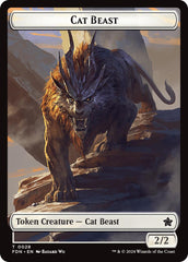 Cat Beast // Dragon (0017) Double-Sided Token [Foundations Tokens] | Mindsight Gaming