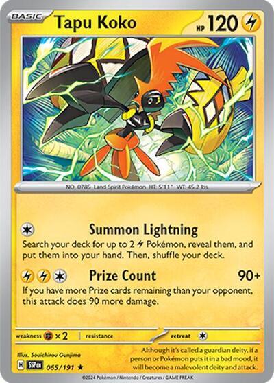 Tapu Koko (065/191) (Deck Exclusives) [Scarlet & Violet: Surging Sparks] | Mindsight Gaming