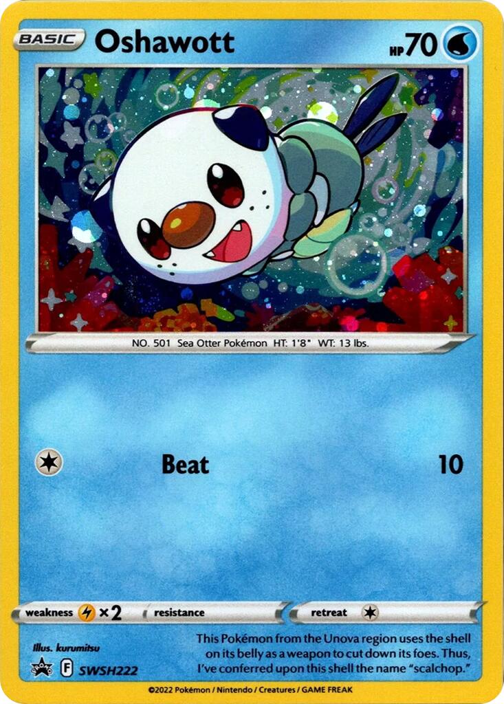 Oshawott (SWSH222) (Cosmo Holo) [Sword & Shield: Black Star Promos] | Mindsight Gaming