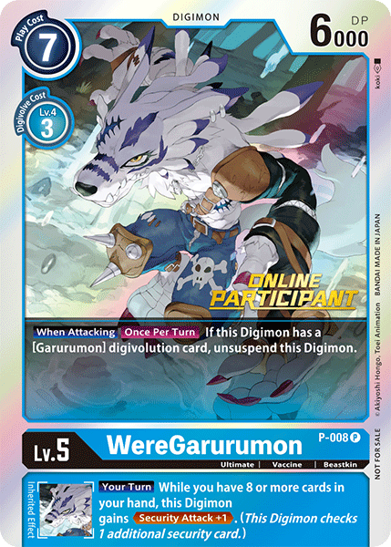 WereGarurumon [P-008] (Online Regional - Participant) [Promotional Cards] | Mindsight Gaming