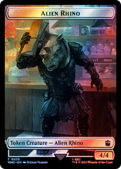 Alien Rhino // Cyberman Double-Sided Token (Surge Foil) [Doctor Who Tokens] | Mindsight Gaming