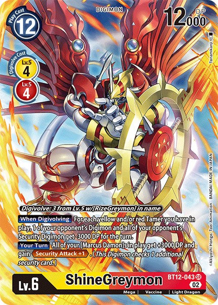 ShineGreymon [BT12-043] (Alternate Art) [Across Time] | Mindsight Gaming