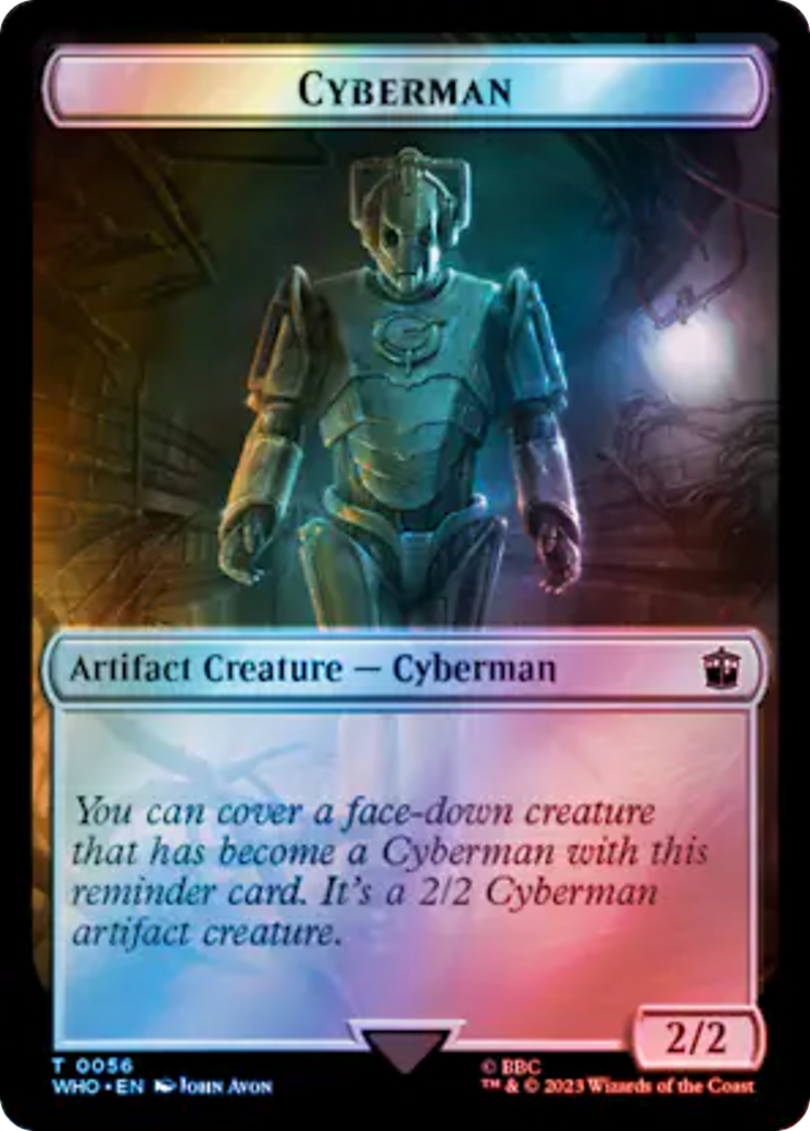 Alien Rhino // Cyberman Double-Sided Token (Surge Foil) [Doctor Who Tokens] | Mindsight Gaming