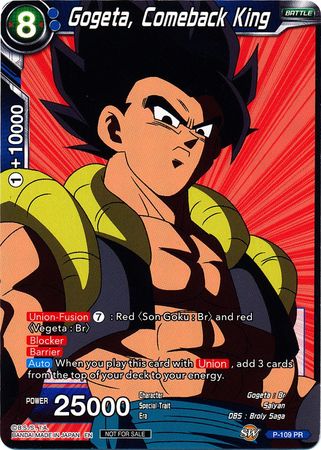 Gogeta, Comeback King (Broly Pack Vol. 3) (P-109) [Promotion Cards] | Mindsight Gaming