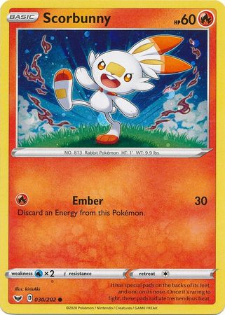 Scorbunny (030/202) (Cosmos Holo) [Sword & Shield: Base Set] | Mindsight Gaming