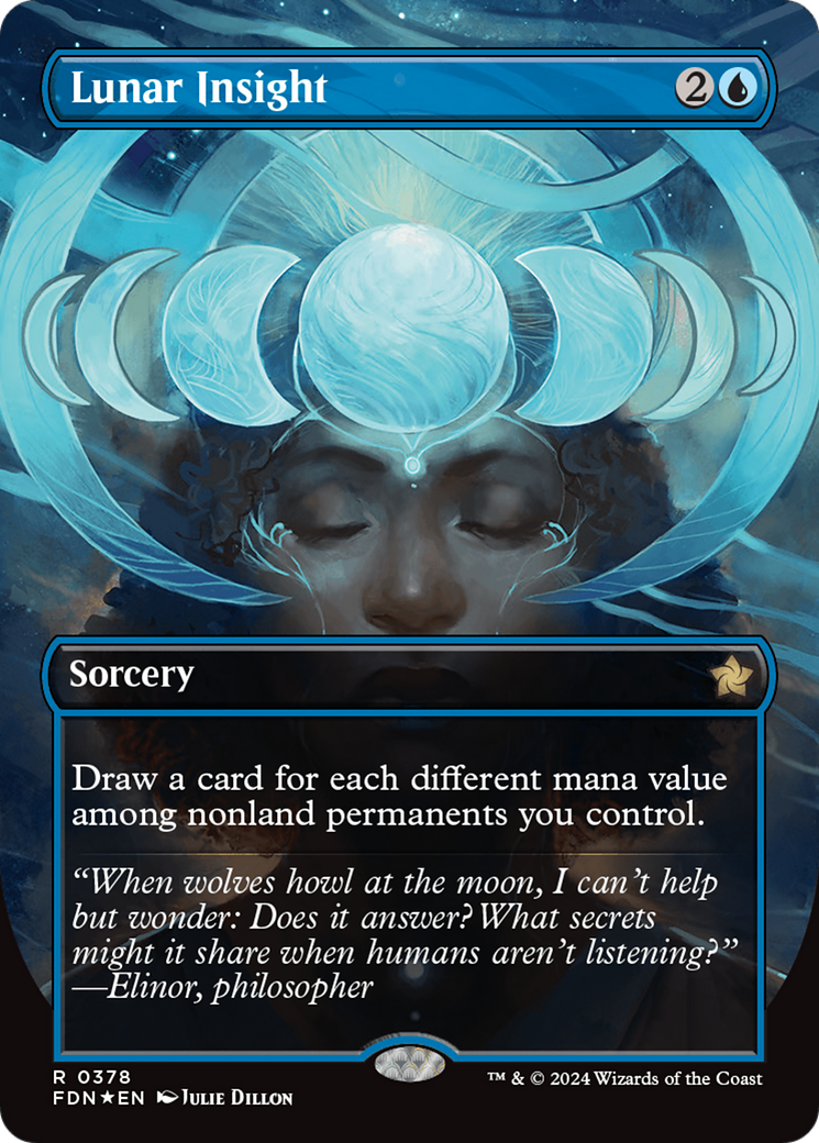 Lunar Insight (Borderless) (Mana Foil) [Foundations] | Mindsight Gaming