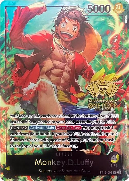 Monkey.D.Luffy (2nd Anniversary Tournament) [One Piece Promotion Cards] | Mindsight Gaming