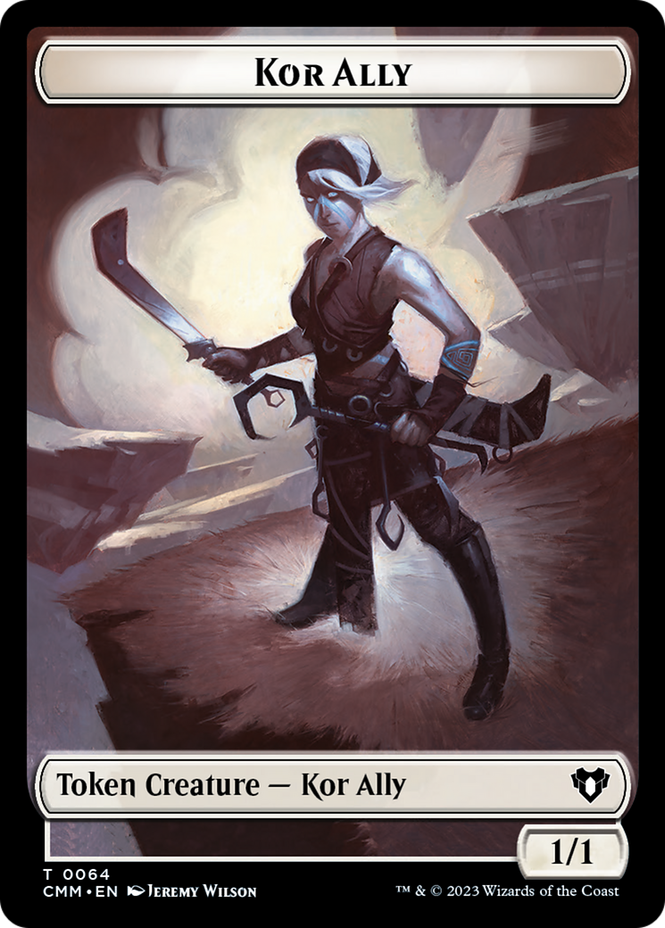 Dragon // Kor Ally Double-Sided Token [Commander Masters Tokens] | Mindsight Gaming