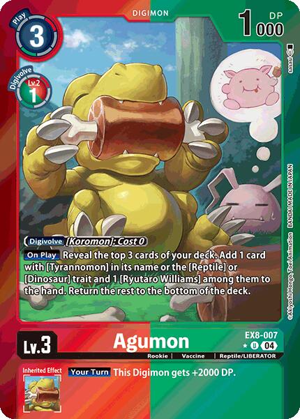 Agumon [EX8-007] - EX8-007 (Limited Foil) [Chain of Liberation] | Mindsight Gaming