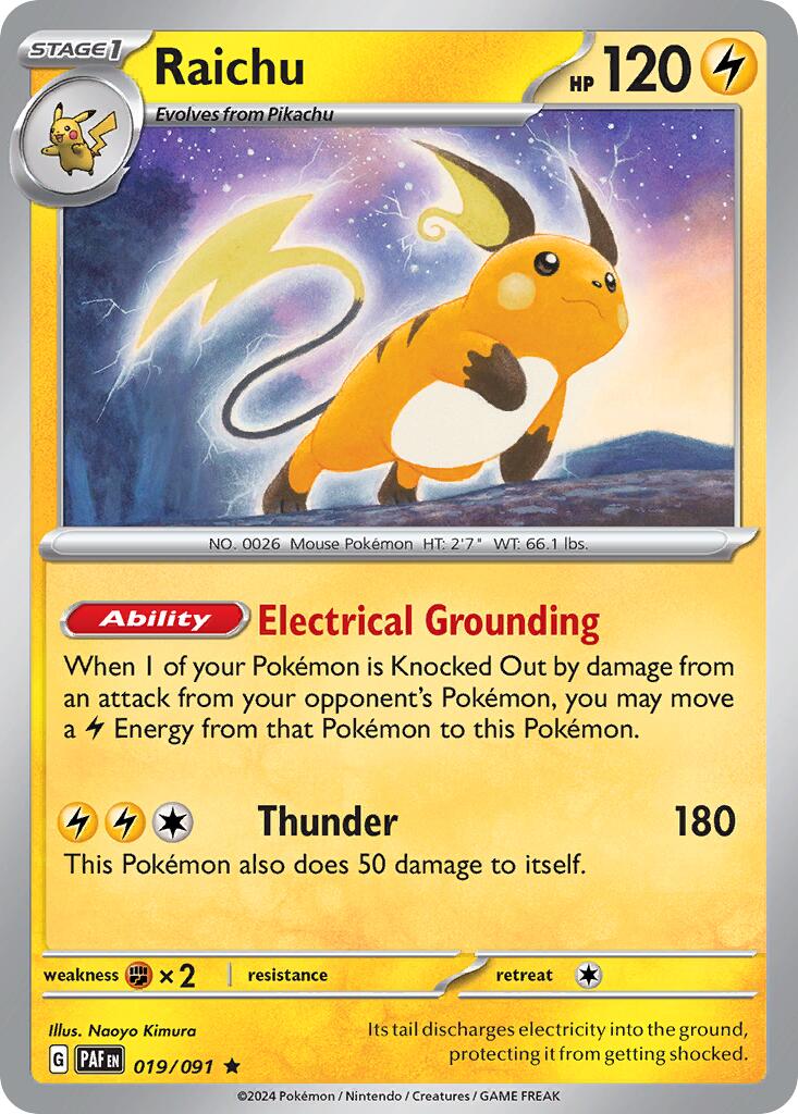 Raichu (019/091) (Theme Deck Exclusive) [Scarlet & Violet: Paldean Fates] | Mindsight Gaming