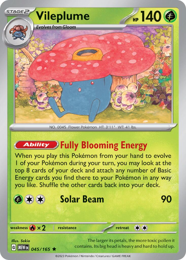 Vileplume (045/165) (Theme Deck Exclusive) [Scarlet & Violet 151] | Mindsight Gaming