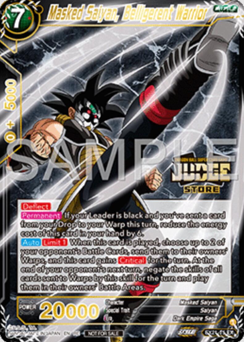 Masked Saiyan, Belligerent Warrior (Judge Pack Vol.16) (Store) (EX21-15) [Judge Promotion Cards] | Mindsight Gaming