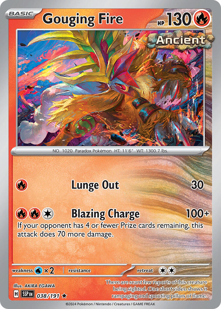 Gouging Fire (038/191) (Theme Deck Exclusive) [Scarlet & Violet: Surging Sparks] | Mindsight Gaming