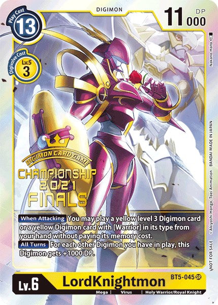 LordKnightmon [BT5-045] (2021 Championship Finals Event Pack Alt-Art Gold Stamp Set) [Battle of Omni Promos] | Mindsight Gaming