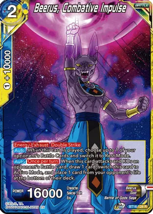 Beerus, Combative Impulse (BT16-128) [Realm of the Gods] | Mindsight Gaming