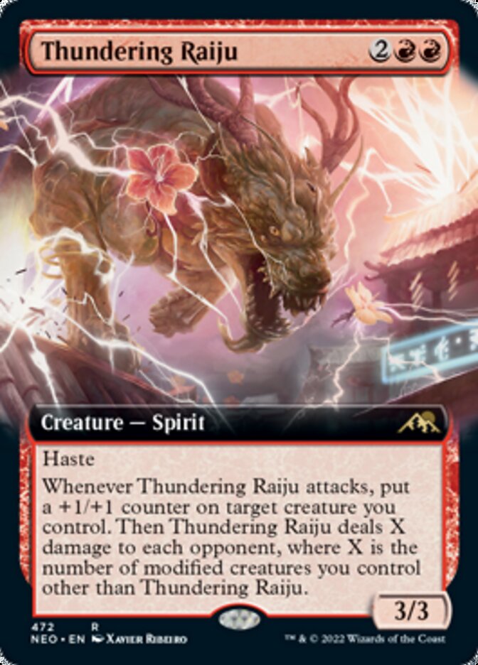 Thundering Raiju (Extended Art) [Kamigawa: Neon Dynasty] | Mindsight Gaming