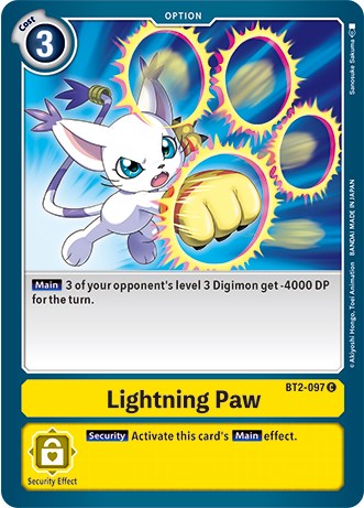 Lightning Paw [BT2-097] (Revision Pack 2021) [Release Special Booster Promos] | Mindsight Gaming