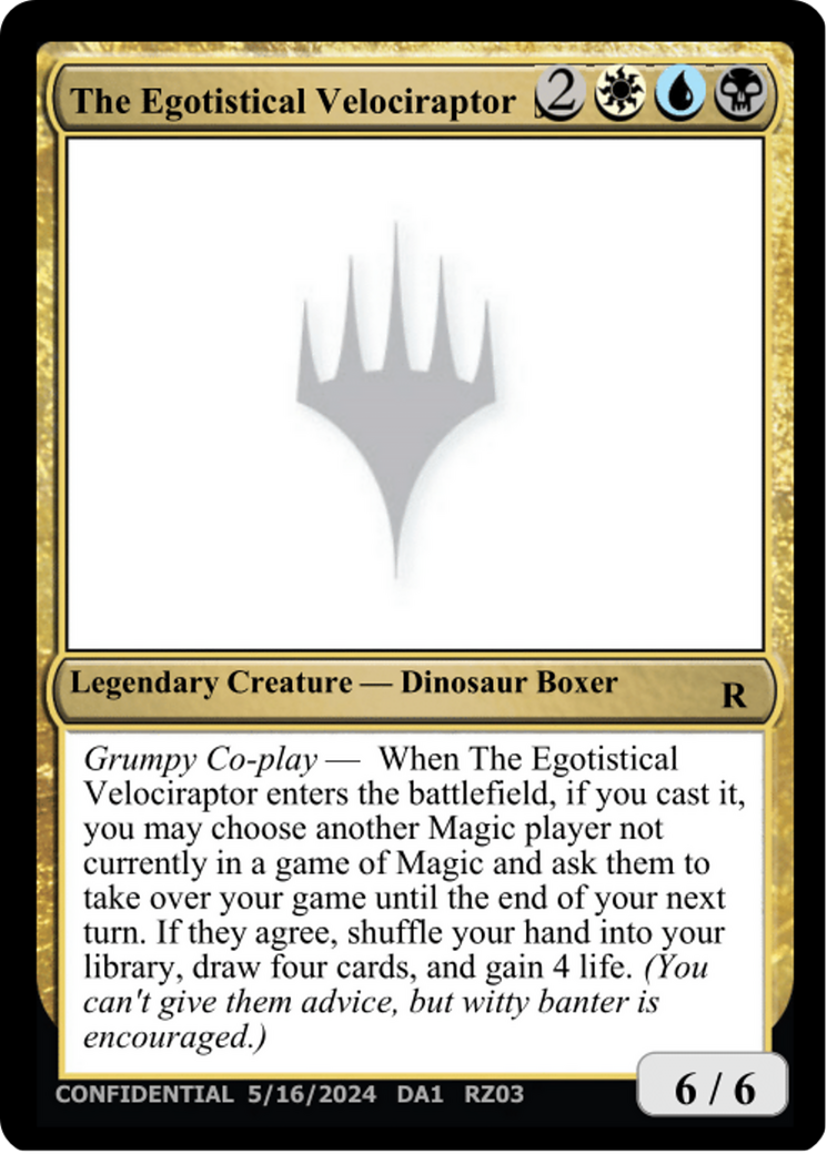 The Egotistical Velociraptor [Mystery Booster 2 Playtest Cards] | Mindsight Gaming