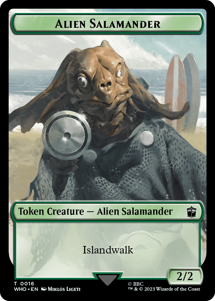 Human (0006) // Alien Salamander Double-Sided Token [Doctor Who Tokens] | Mindsight Gaming