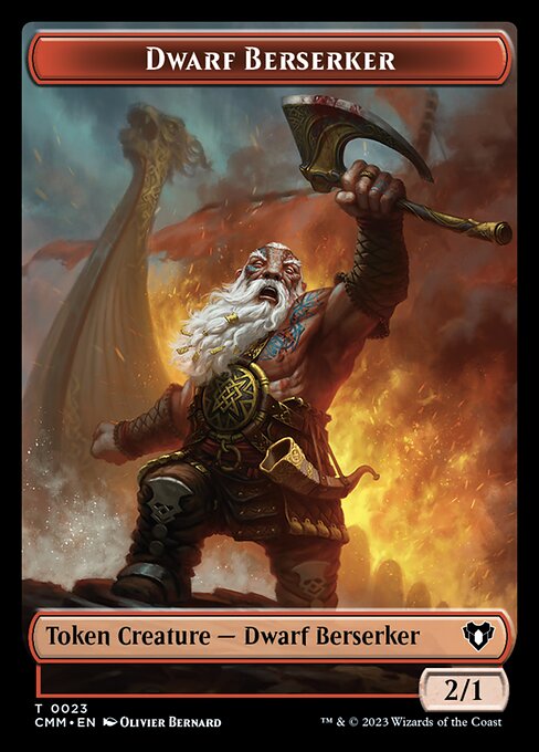 Human Soldier // Dwarf Berserker Double-Sided Token [Commander Masters Tokens] | Mindsight Gaming